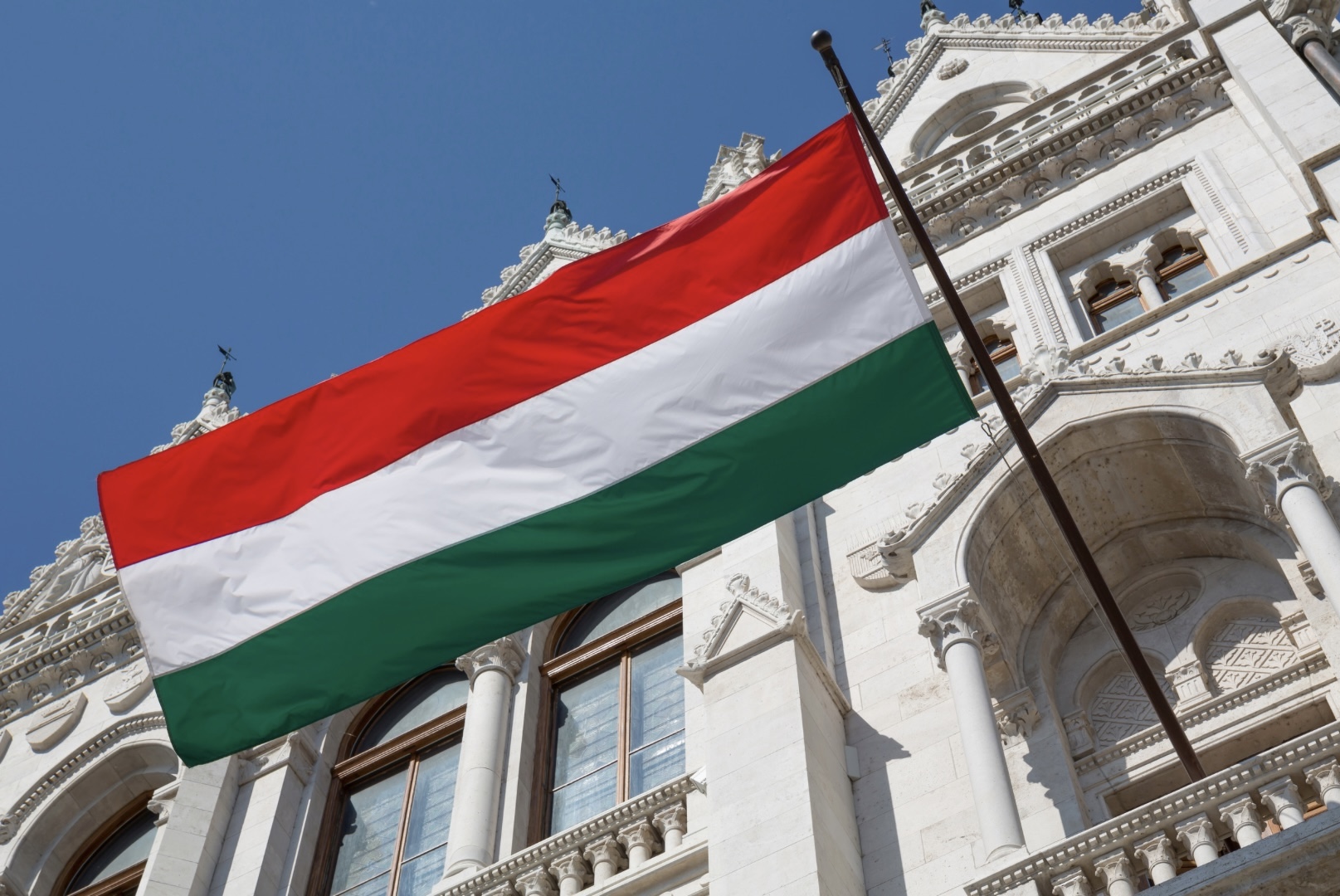 Vista do Parlamento de Budapeste na Hungria refletido no Rio Danúbio representando o direito ao passaporte europeu.
